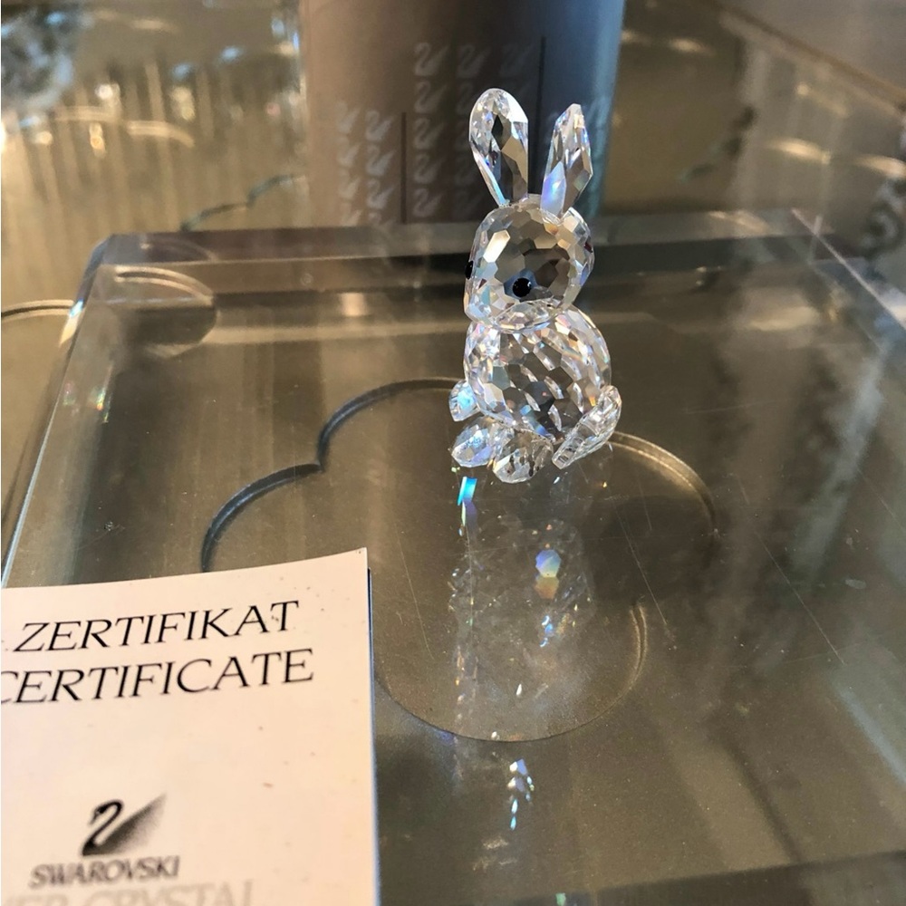 SWAROVSKI RETIRED MOTHER RABBIT AND 2 MINIATURE RABBITS